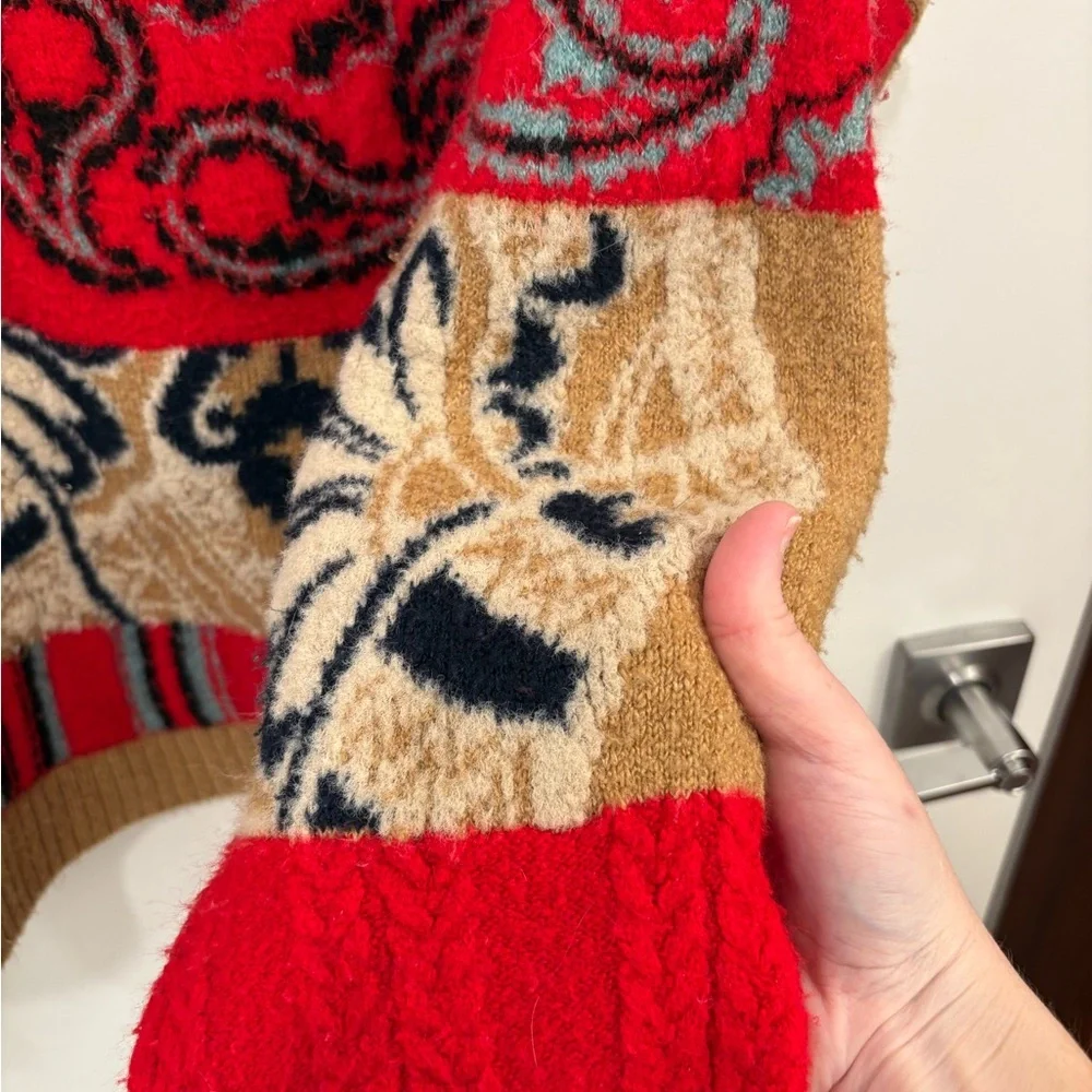 Anthropologie Rachael Patchwork Knit Sweater Size Medium - Picture 11 of 15